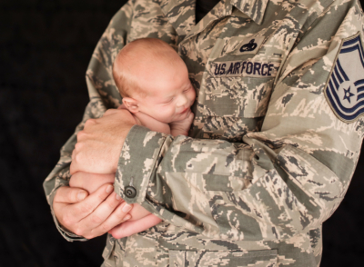 Military parent with newborn