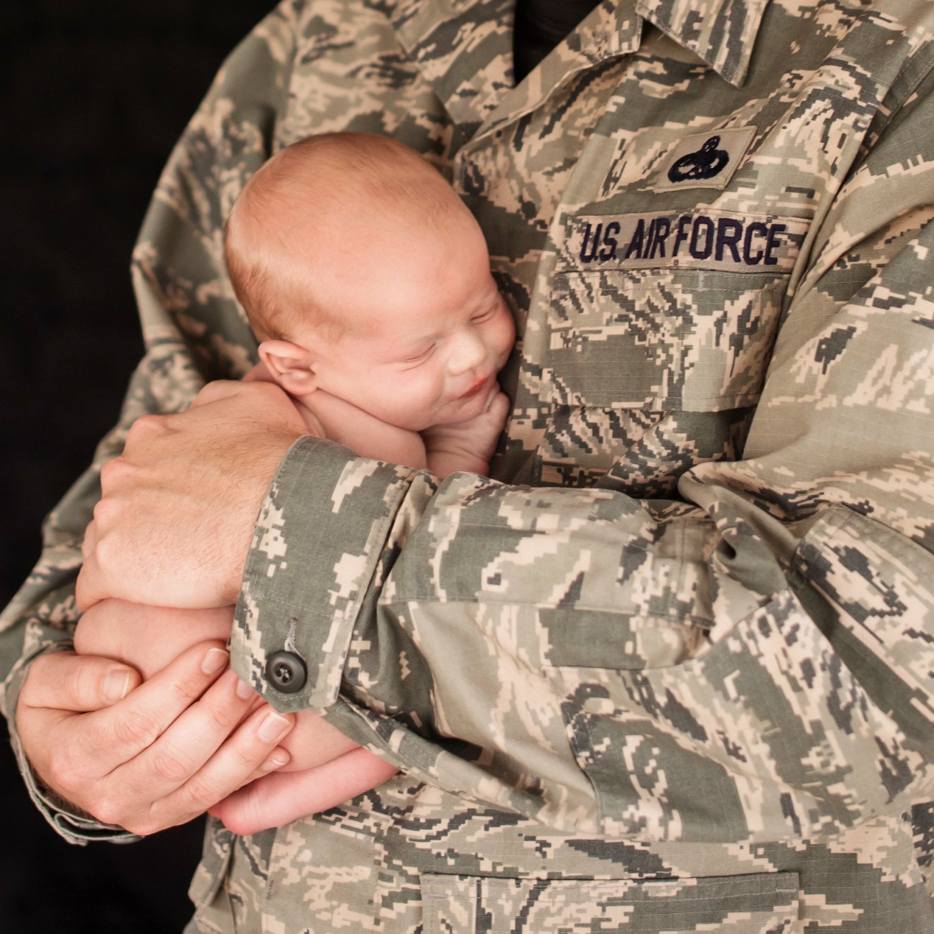 Military parent with newborn