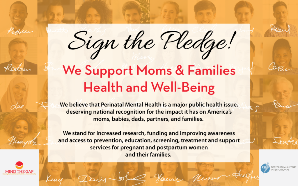 Mind the Gap: Sign the Pledge! We support moms & families health and well-being.